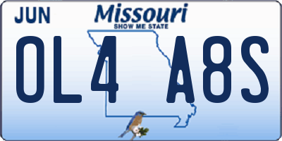 MO license plate OL4A8S