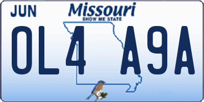 MO license plate OL4A9A
