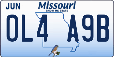 MO license plate OL4A9B