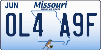 MO license plate OL4A9F