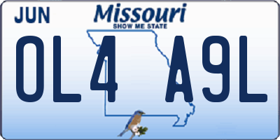 MO license plate OL4A9L