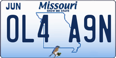 MO license plate OL4A9N