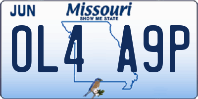 MO license plate OL4A9P
