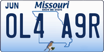 MO license plate OL4A9R