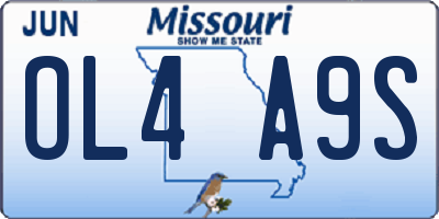 MO license plate OL4A9S