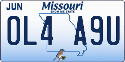 MO license plate OL4A9U