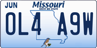 MO license plate OL4A9W