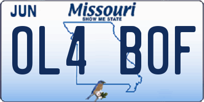 MO license plate OL4B0F