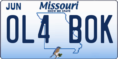 MO license plate OL4B0K