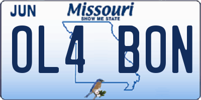 MO license plate OL4B0N