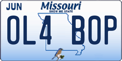 MO license plate OL4B0P