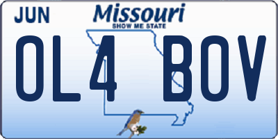 MO license plate OL4B0V