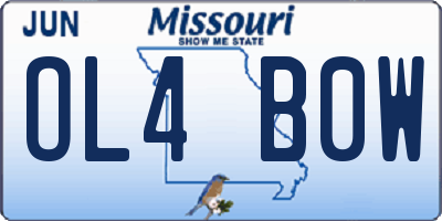MO license plate OL4B0W