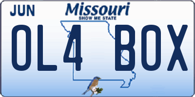 MO license plate OL4B0X