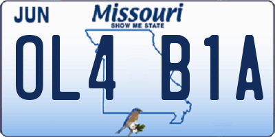 MO license plate OL4B1A