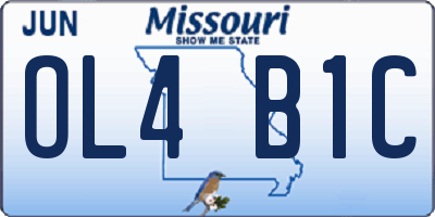 MO license plate OL4B1C