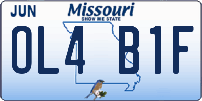 MO license plate OL4B1F