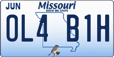 MO license plate OL4B1H