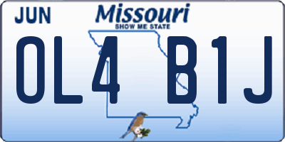 MO license plate OL4B1J