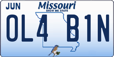 MO license plate OL4B1N