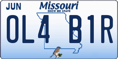 MO license plate OL4B1R