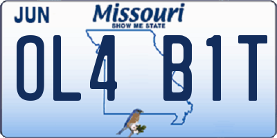 MO license plate OL4B1T