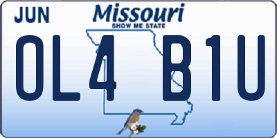 MO license plate OL4B1U
