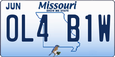 MO license plate OL4B1W
