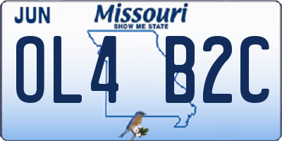 MO license plate OL4B2C