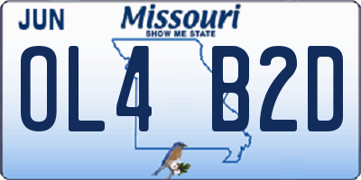 MO license plate OL4B2D
