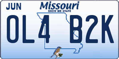 MO license plate OL4B2K