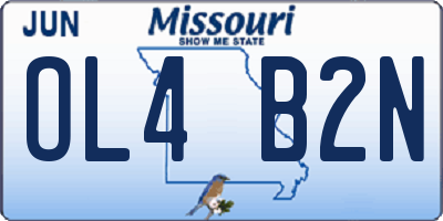 MO license plate OL4B2N