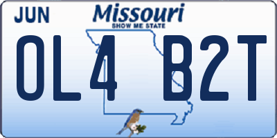 MO license plate OL4B2T