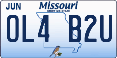 MO license plate OL4B2U