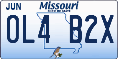 MO license plate OL4B2X