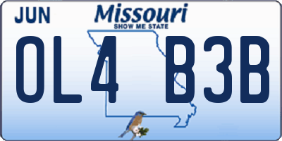 MO license plate OL4B3B