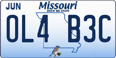 MO license plate OL4B3C