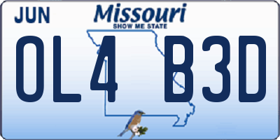 MO license plate OL4B3D
