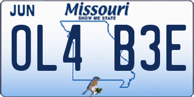 MO license plate OL4B3E