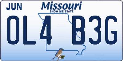 MO license plate OL4B3G