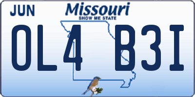 MO license plate OL4B3I