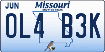 MO license plate OL4B3K