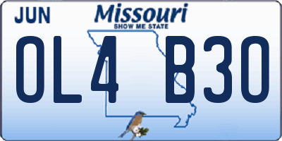 MO license plate OL4B3O