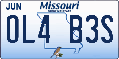 MO license plate OL4B3S
