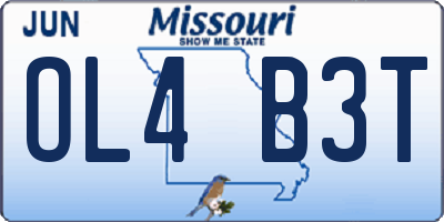 MO license plate OL4B3T