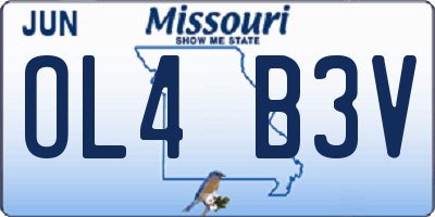 MO license plate OL4B3V