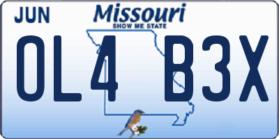 MO license plate OL4B3X