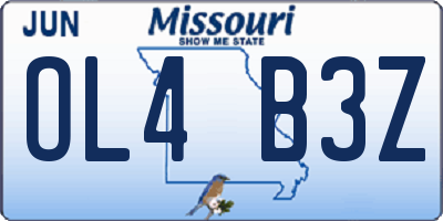 MO license plate OL4B3Z