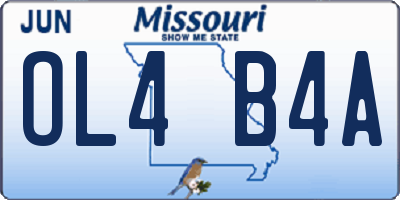 MO license plate OL4B4A