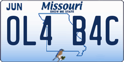 MO license plate OL4B4C